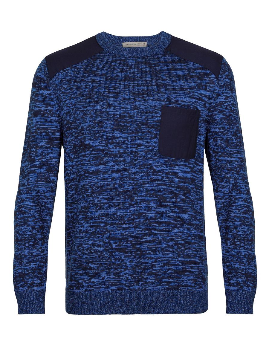 Midnight Navy / Lazurite Icebreaker Merino Barein Crewe Men's Sweaters | AU 1218ZUTG